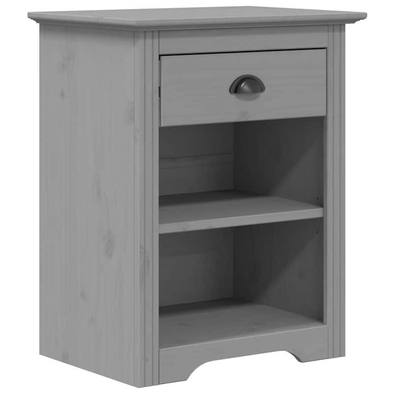 vidaXL Cabinet Nightstand End Side Table with Drawer BODO Solid Wood Pine