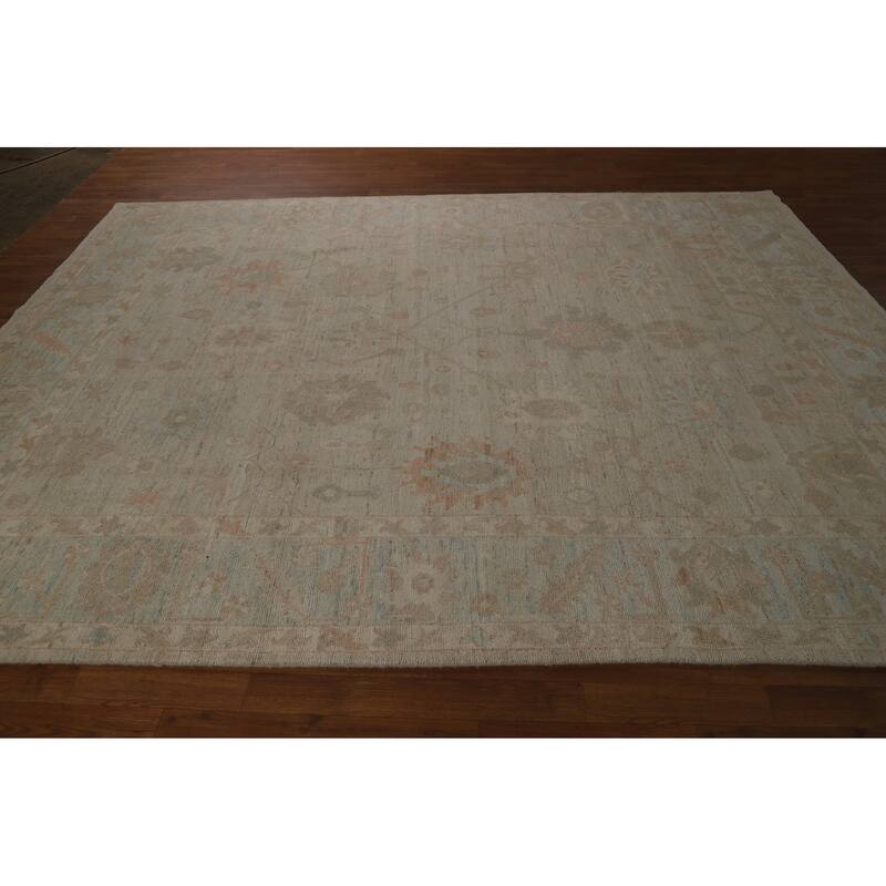 Vegetable Dye Transitional Oushak Turkish Rug Hand-Knotted Wool Carpet - 7'10" x 10'0"