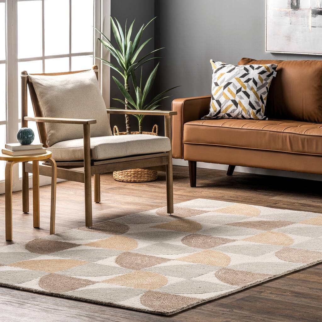 Nuloom Liv Hand Tufted Wool Geometric Area Rug