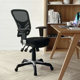 Nicholas Mid-Back Black Mesh Multifunction Executive Swivel Ergonomic Office Chair with Adjustable Arms