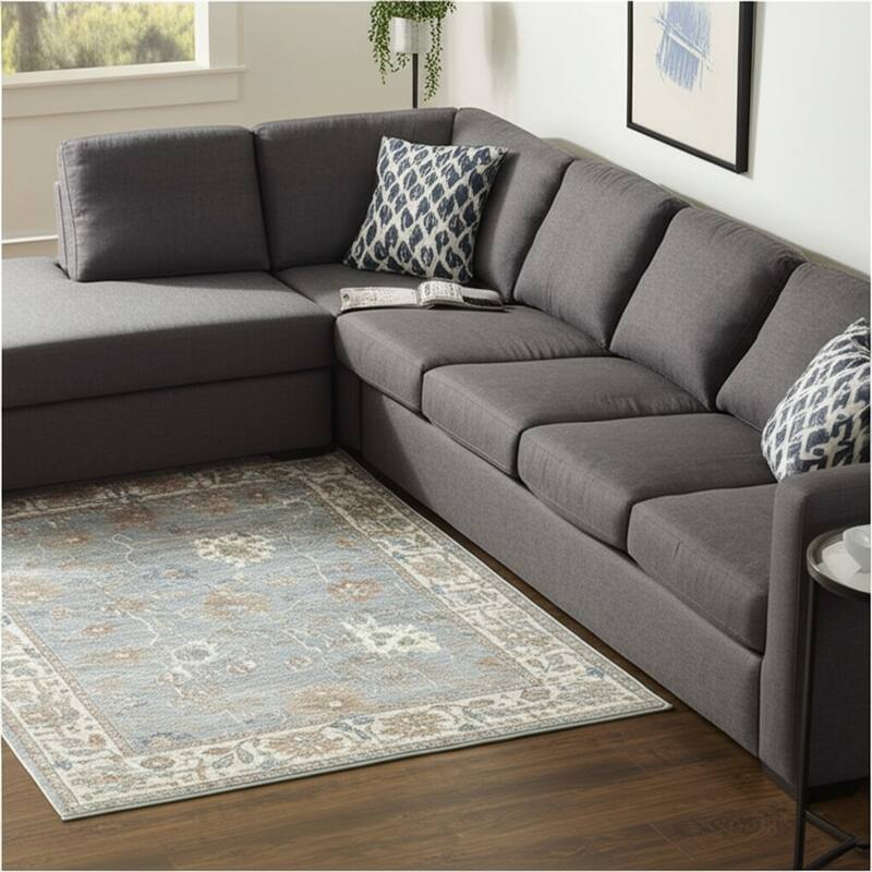 HomeRoots Floral Bohemian Rectangle Area Rug - 152.00 in. x 120.00 in.  x 0.39 in.