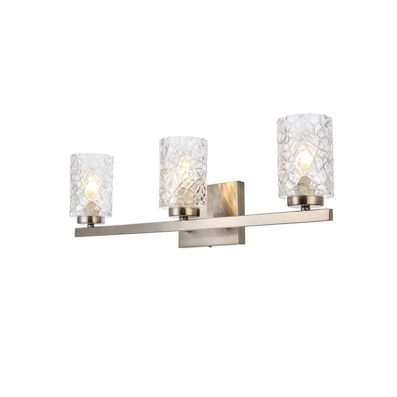 Cara 3 Light Bath Sconce with Clear Shade