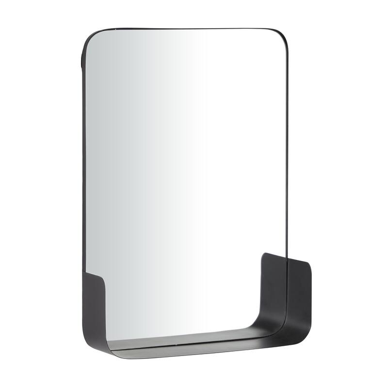 Metal 1 Shelf Wall Mirror - Black or Gold - CosmoLiving by Cosmopolitan