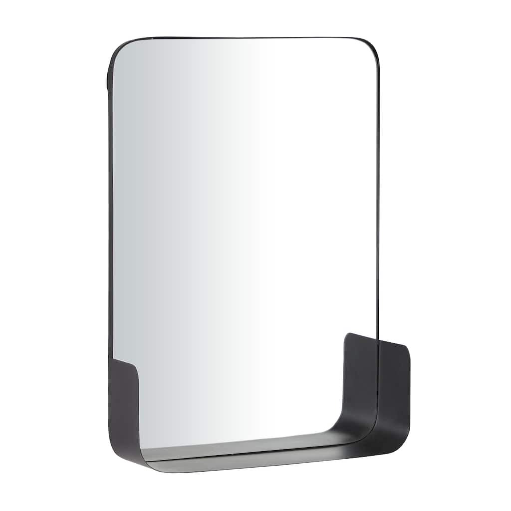 Metal 1 Shelf Wall Mirror - Black or Gold - CosmoLiving by Cosmopolitan