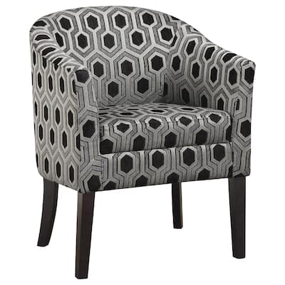 Jansen Upholstered Accent Club Chair Grey and Black