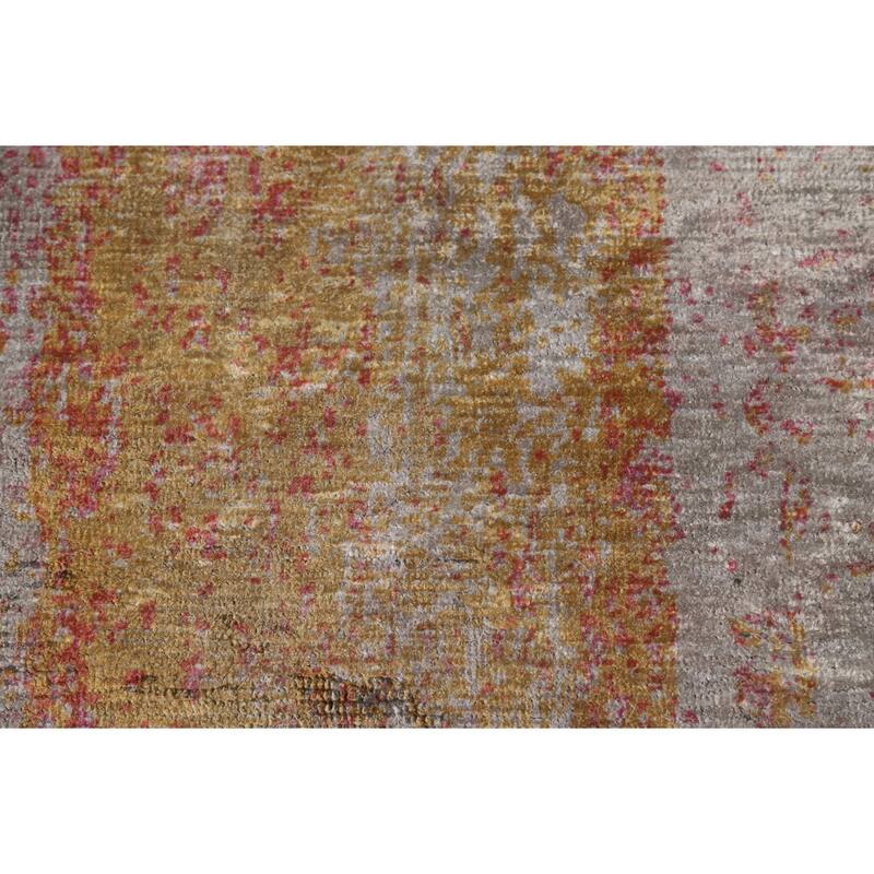 Colorful Abstract Modern Area Rug Hand-Knotted Wool Carpet - 6'7" x 9'5"