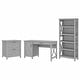 preview thumbnail 9 of 68, Key West 54W Computer Desk with Cabinet and Bookcase by Bush Furniture