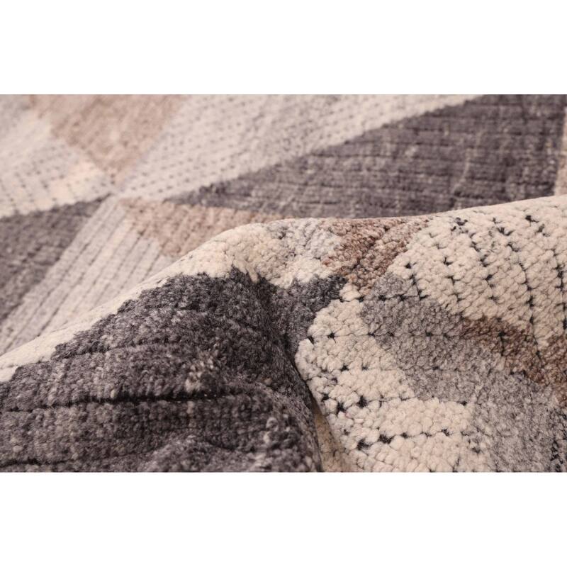 ECARPETGALLERY Hand-knotted Tangier Grey Wool Rug - 5'2 x 8'0