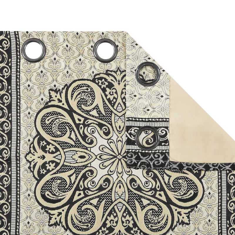 Nanshing Prince Set of 2 Medallion Grommet Curtains - 37" X 84"