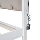 preview thumbnail 9 of 10, Queen Platform Bed with Upholstered LED Headboard & 2-Storage Drawers, Antique White