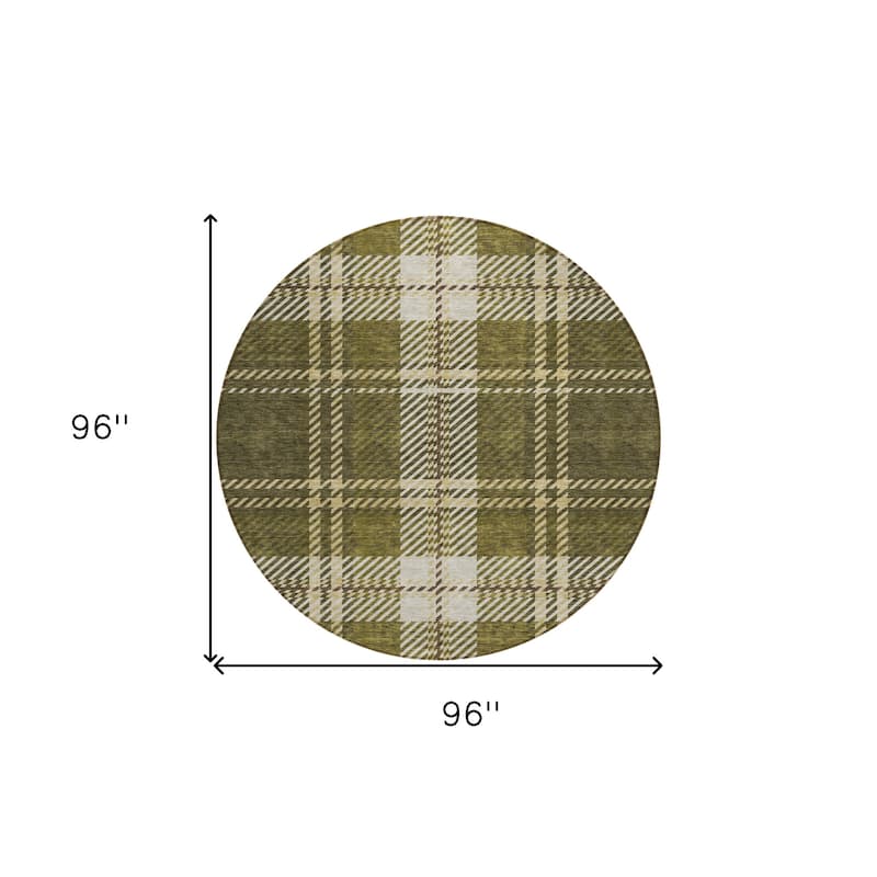 HomeRoots Plaid Transitional Rectangle Outdoor Rug