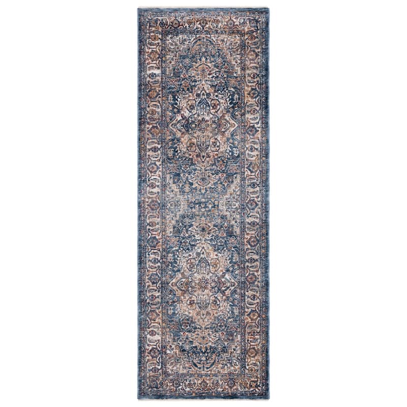 SAFAVIEH Heirloom Annabel Traditional Oriental Rug - 2'3" x 10' Runner - Navy/Ivory