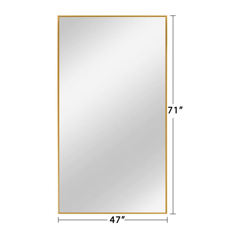 Modern Aluminum Alloy Thin Framed Full Length Floor Mirror