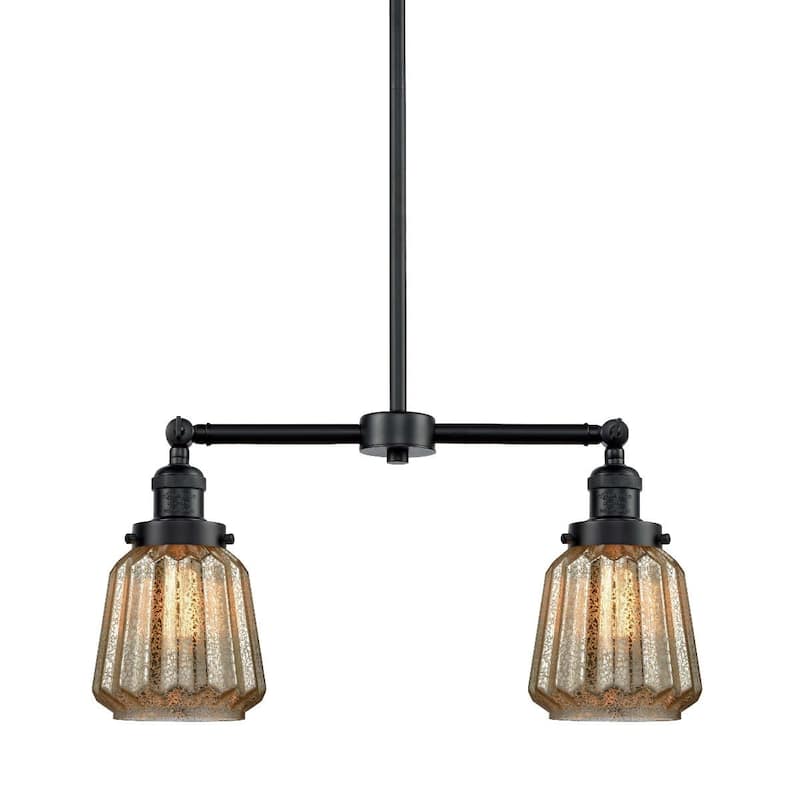 Innovations Lighting Chatham 2 Light 21" Wide Linear Chandelier - Oil Rubbed Bronze / Mercury Plated