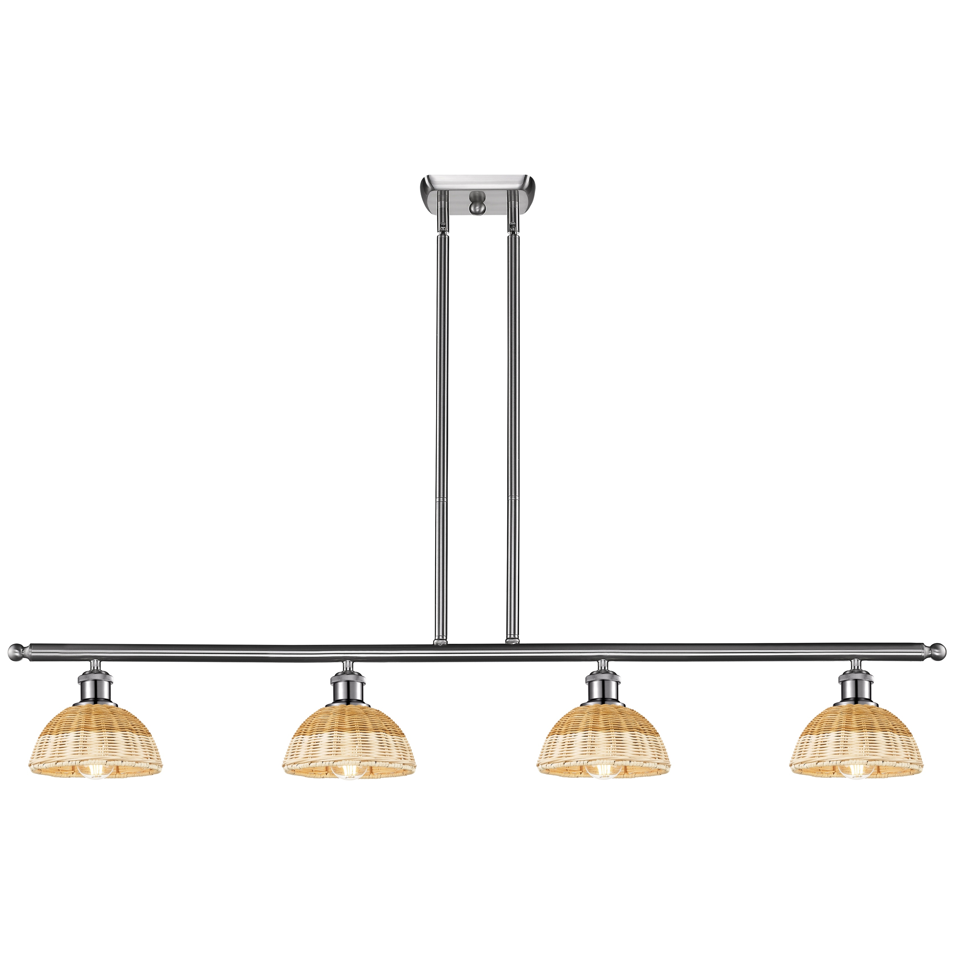 Innovations Lighting Endless Possibilities Ballston - Bristol Natural II - 4 Light 48" Stem Hung Island Light with 8" Shades