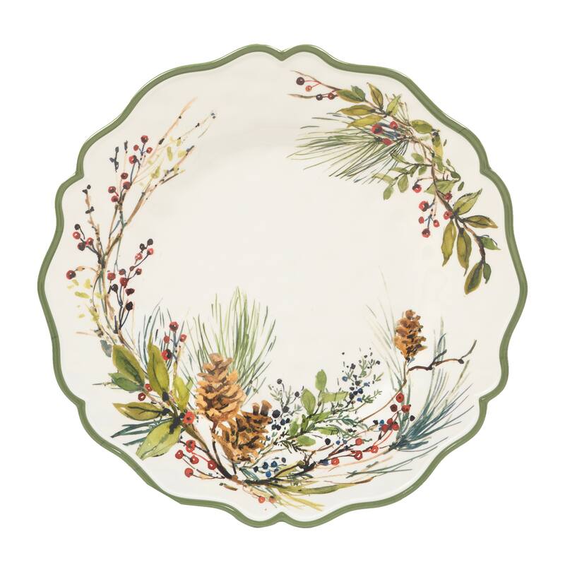 Certified International Winters Forest Melamine 2 pc Platter Serving Set - 18" x 13.5" x 0.25"