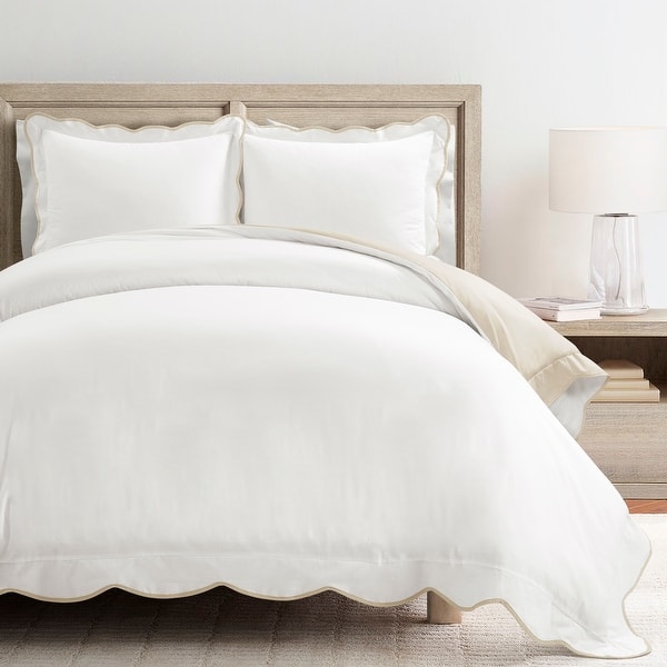 Lush Decor Coastal Chic Scallop Edge Duvet 3 Piece Set