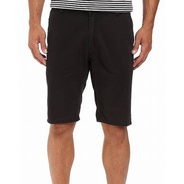 Shop Quiksilver Deep Black Mens Size 33 Tapered Fit Flat Front