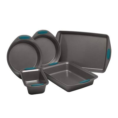 Nonstick Bakeware Set with Grips includes Nonstick Baking Pans, Baking Sheet and Nonstick Bread Pan - 5 Piece