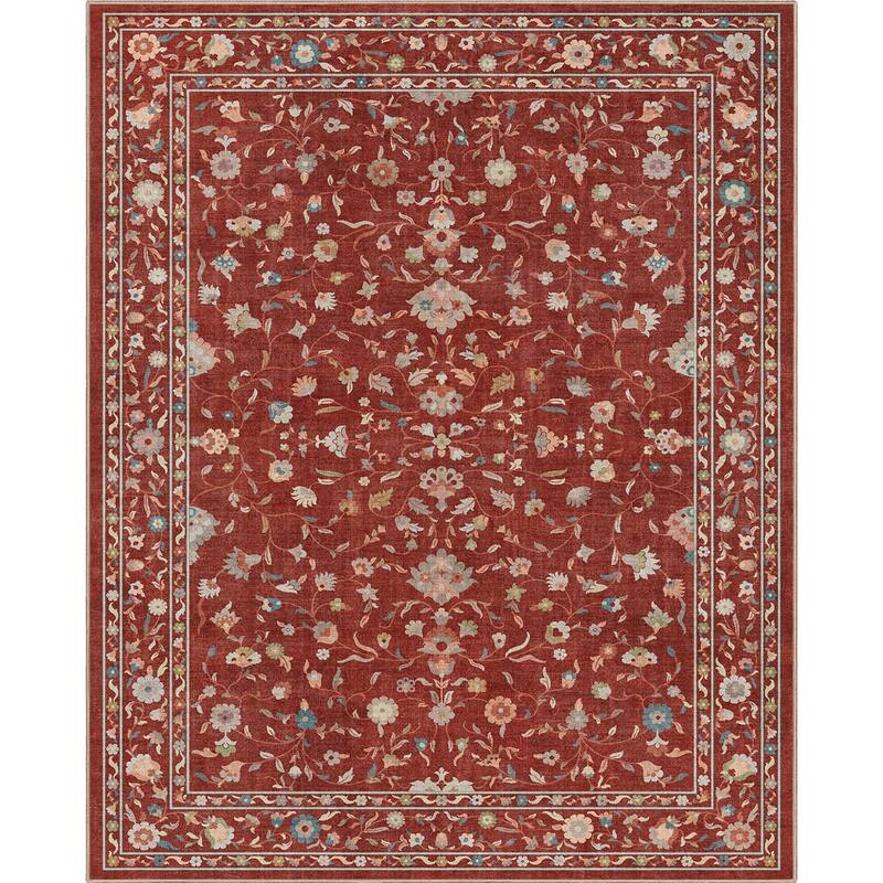 Well Woven Apollo Serapi Yazd Traditioal Floral Flat-Weave Area Rug