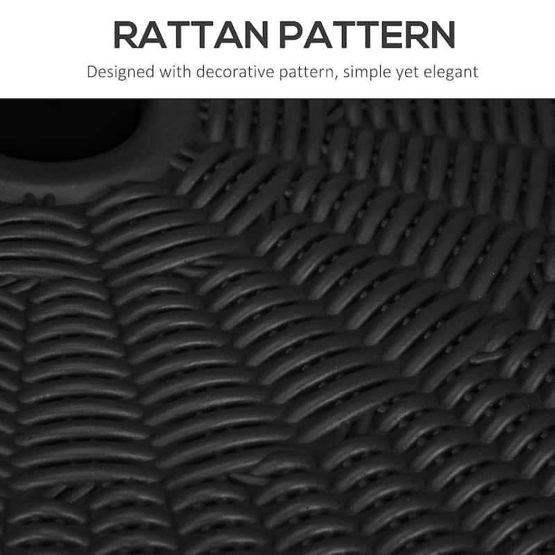 Heavy Duty Rattan-Pattern Umbrella Base Fillable with Sand or Water Fits Outdoor Patio Parasol Stand - 20" Dia x 14.25" H