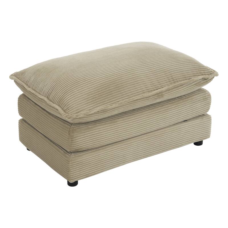 Roomfitters Large Modular Corduroy L-Shape Sectional Sofa with Side Storage Pockets for Living Room Functionality