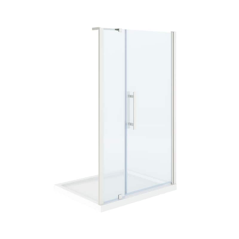 OVE Pasadena Alcove Frameless Pivot Shower Door Kit with Base Pan, 2025