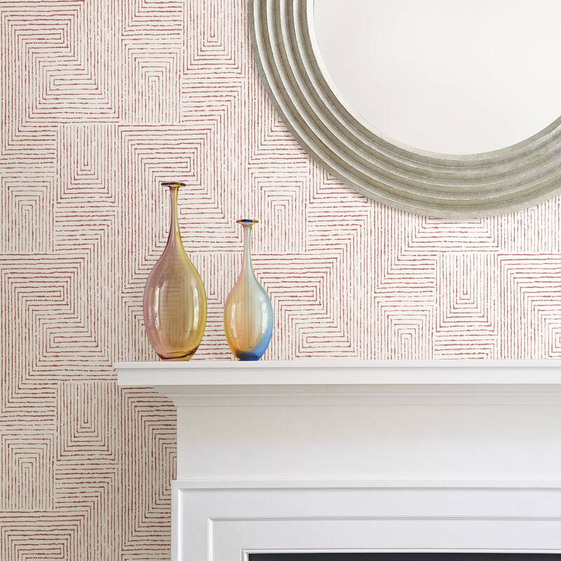 Scott Living Merritt Red Geometric Wallpaper
