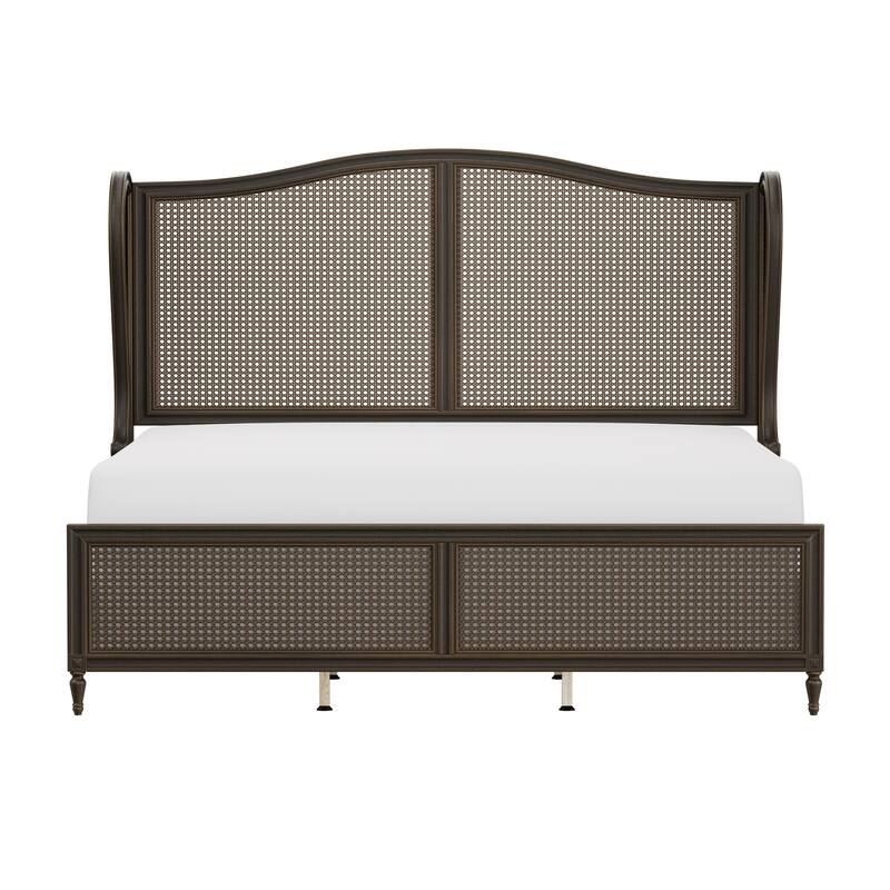 Hillsdale Furniture Sausalito Wingback Wood Cane Panel Bed