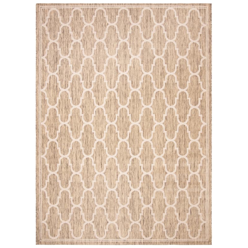 SAFAVIEH Courtyard Sufia Waterproof Trellis Backyard Patio Rug - 8' x 11' - Brown/Beige