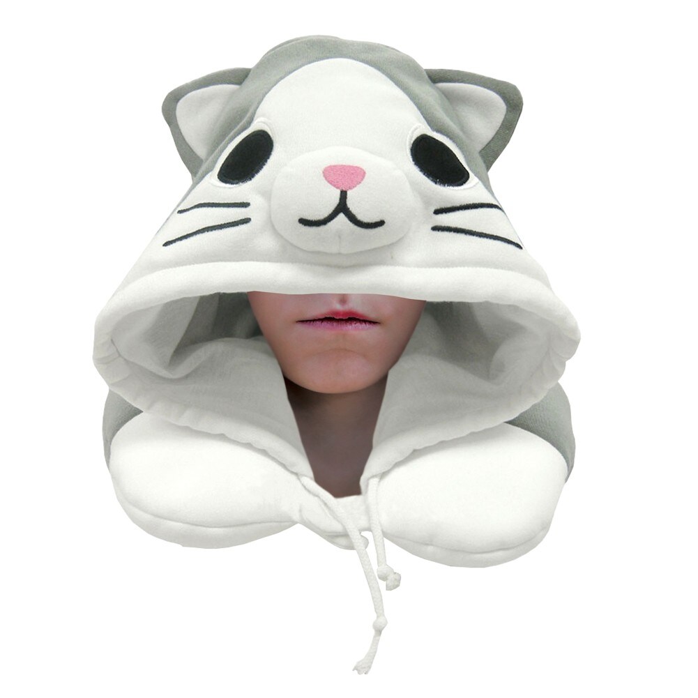 animal neck pillow with hood