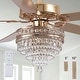 preview thumbnail 2 of 53, 52/62/72 Inch Crystal Fandelier Ceiling Fan with Lights and Remote, Reversible Motor