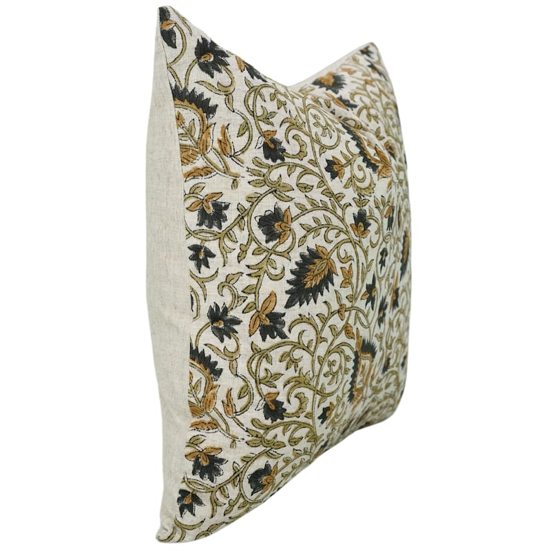 Cotton Linen Bohemian Block print pillow Cover- Hawamahal