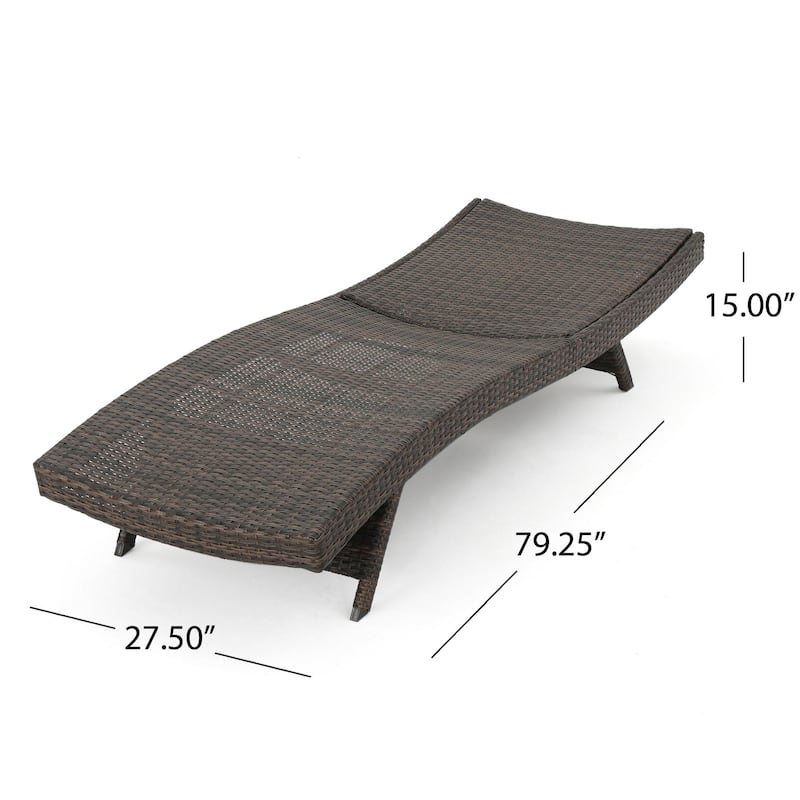Modern Outdoor Aluminum Frame Wicker Recliner