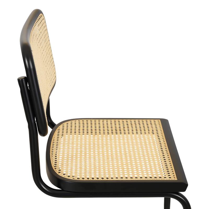 Breuer Chair Company Marcel Breuer Cesca Cane Cantilever Side Chair w/ Black Steel Frame (Various Wood & Cane Colors)