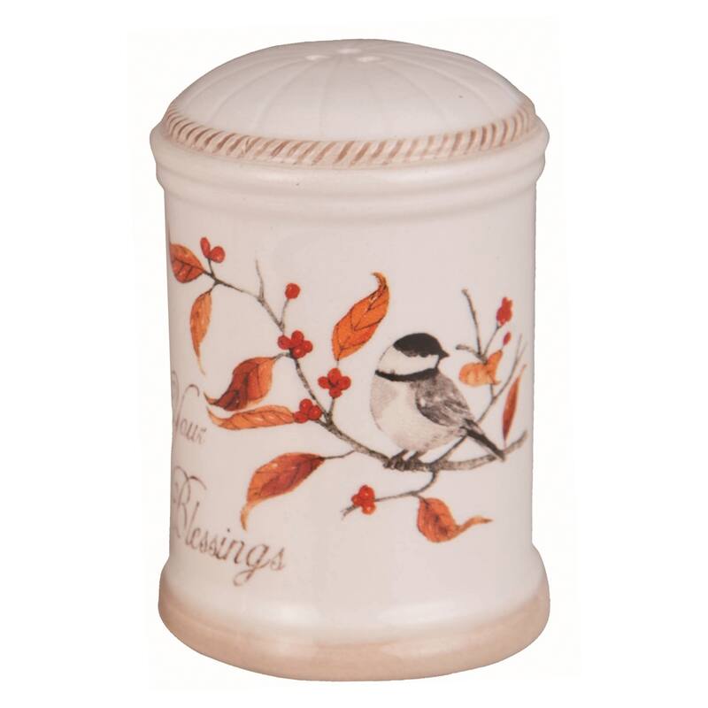 Transpac Dolomite 3 in. Multicolor Harvest Long Tail Bird Salt and Pepper Shaker Set of 2