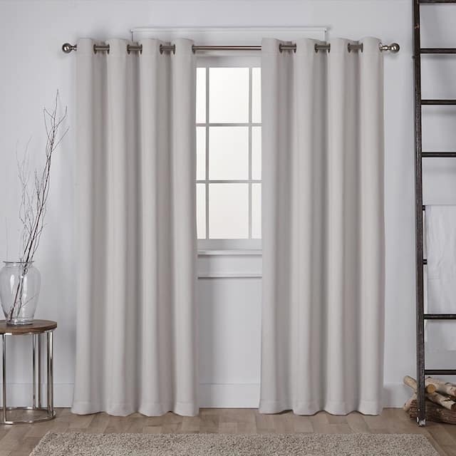 Porch & Den Boosalis Sateen Twill Blackout Curtain Panel Pair - 63 Inches - Silver