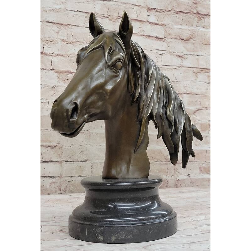 Hot Cast Bronze Horse Head Bust Statue Sculpture Bronze Metal Original Art By Milo