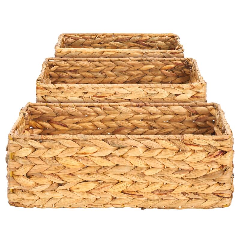 SAFAVIEH Sjaan Set Of 3 Storage Baskets (Fully Assembled) - 13.7 In. W x 9.4 In. D x 4.7 In. H - 14Wx9Dx5H