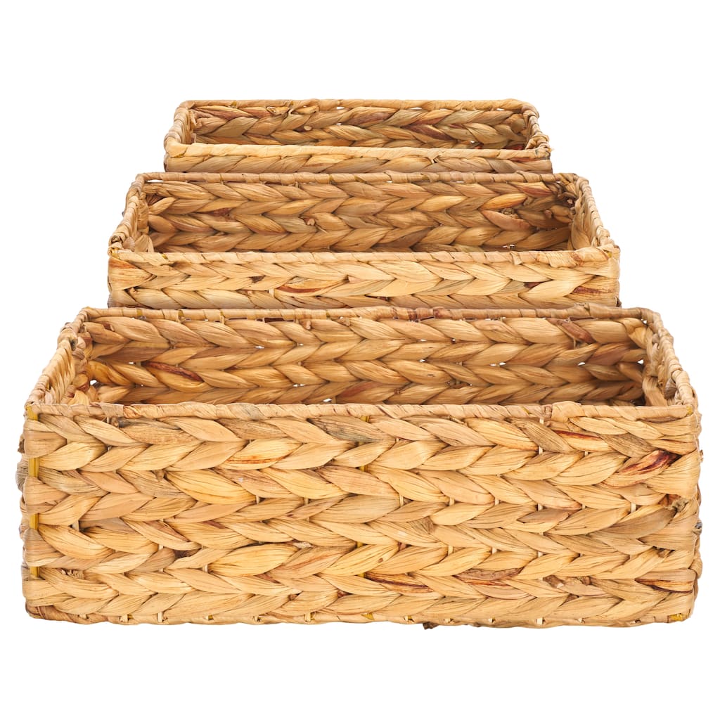 SAFAVIEH Sjaan Set Of 3 Storage Baskets (Fully Assembled) - 13.7 In. W x 9.4 In. D x 4.7 In. H - 14Wx9Dx5H