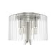 preview thumbnail 2 of 8, Hunter Gatz Ribbed Glass 4-Light Flush Mount Ceiling Light, Low Profile - Modern, Glam, Fluted Glass