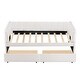preview thumbnail 25 of 31, Twin Size Upholstered Daybed with Stripe Headboard and 2 Storage Drawers, Velvet Daybed Sofa Bed for Teens Bedroom