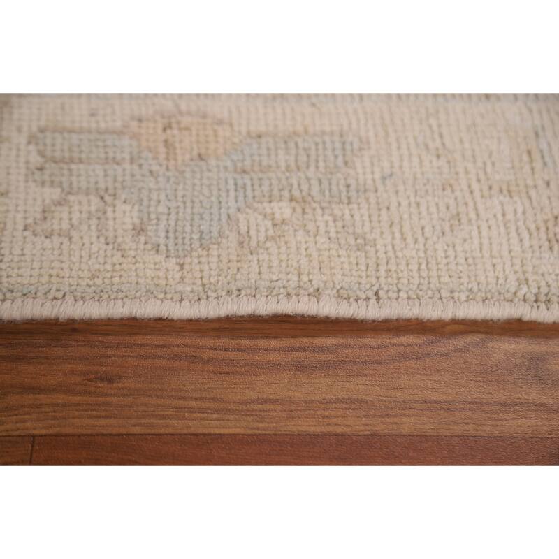 Floral Oushak Turkish Runner Rug Hand-knotted Oriental Wool Carpet - 2'8"x 9'0"