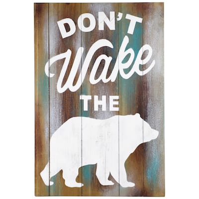 HiEnd Accents Dont Wake The Bear Wall Décor