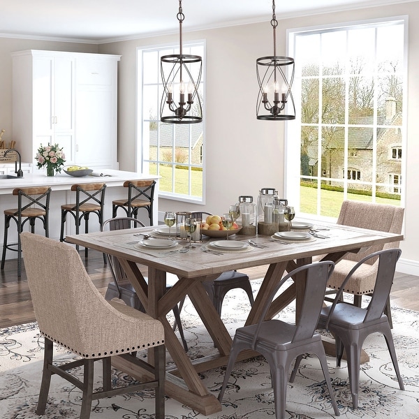 Rustic Farmhouse 1-light Metal Candle Island Pendant Lights - W 9.1"x H 24.4". Opens flyout.
