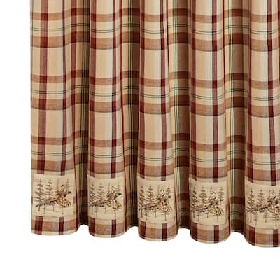 Park Designs Gamekeeper Plaid Pheasant Patch Shower Curtain
