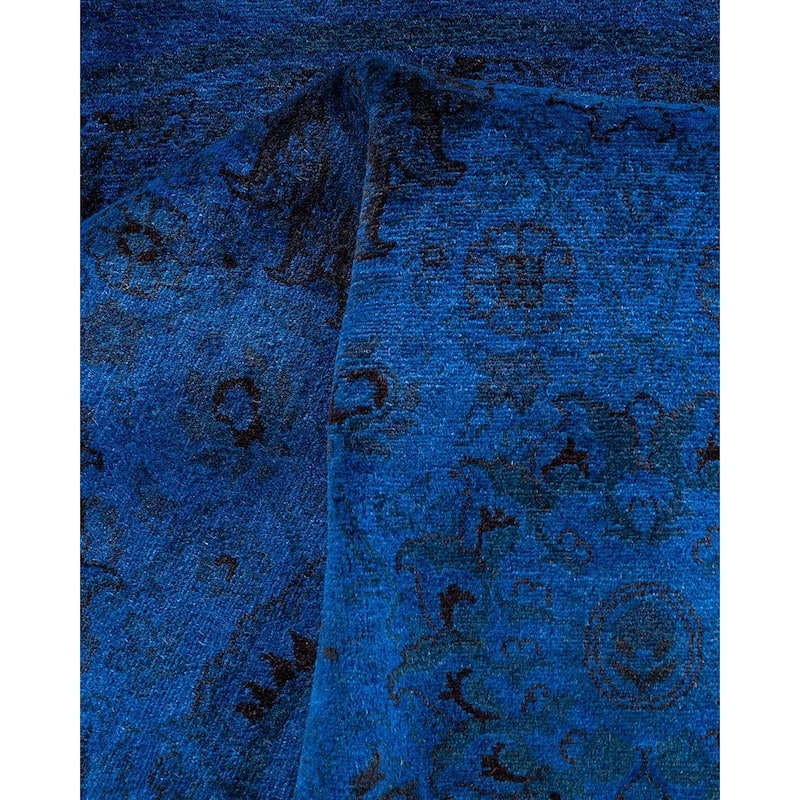 Fine Vibrance, One-of-a-Kind Hand-Knotted Area Rug - Purple, 6' 1" x 6' 1" - 6' 1" x 6' 1"