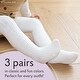 preview thumbnail 3 of 4, CozyWay Cable Knit Cotton Leggings, 3 pair, white/gray/pink