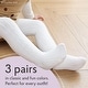 preview thumbnail 3 of 4, CozyWay Cable Knit Leggings, 3 pair, white/black/darkgray