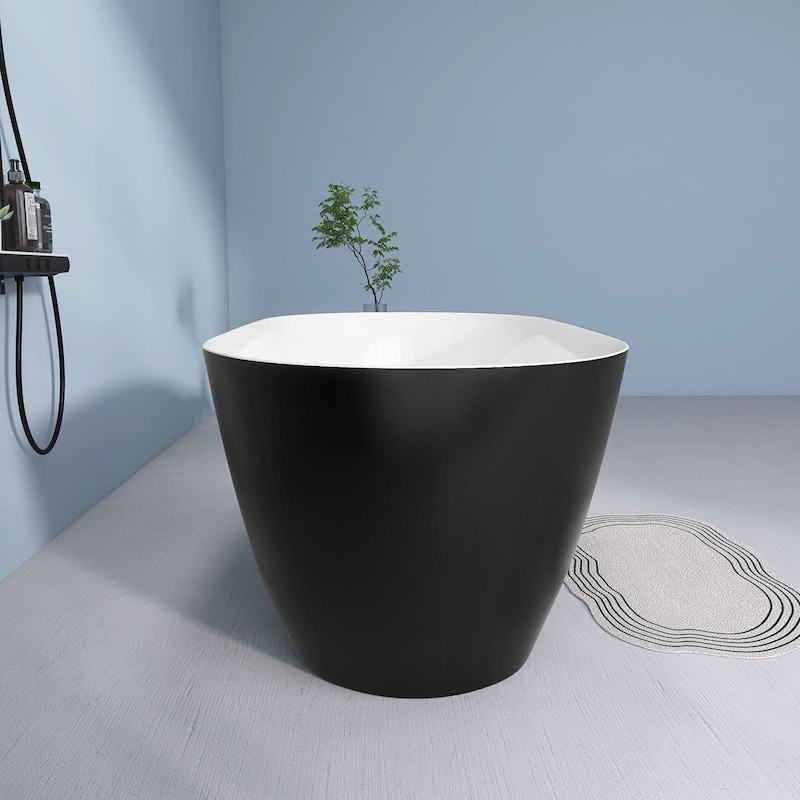 51 in./ 59 in./ 67 in. Acrylic Freestanding Soaking Bathtub with Drain and Adjustable Support Legs